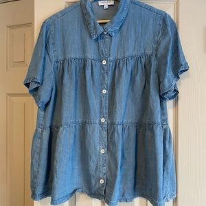 Gilli button down denim blouse